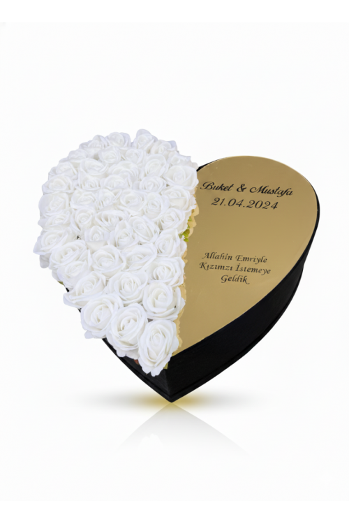Beyaz Gül İsteme Kutusu