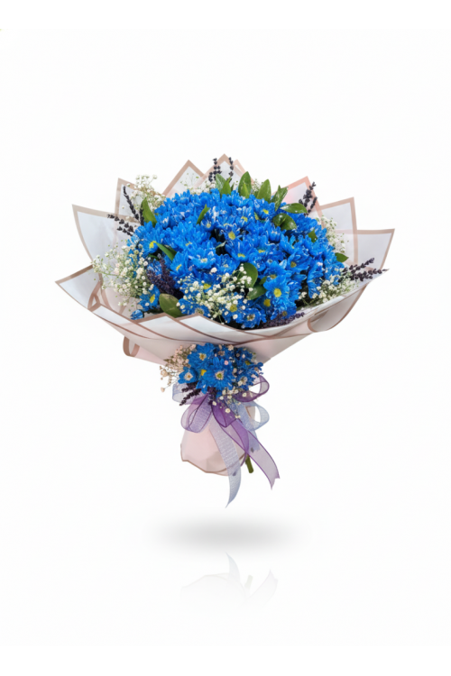 Mavi Kasımpatı ve Cipsofilya Buketi