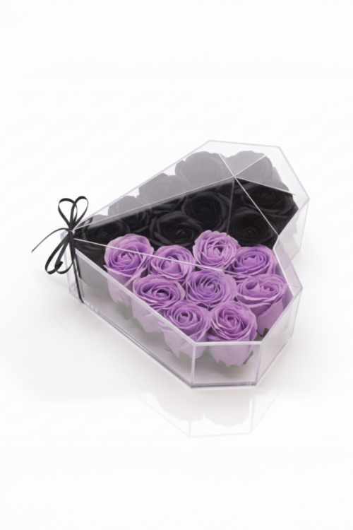 Senden Önce/ Senden Sonra Kalp Kutu Aranjman